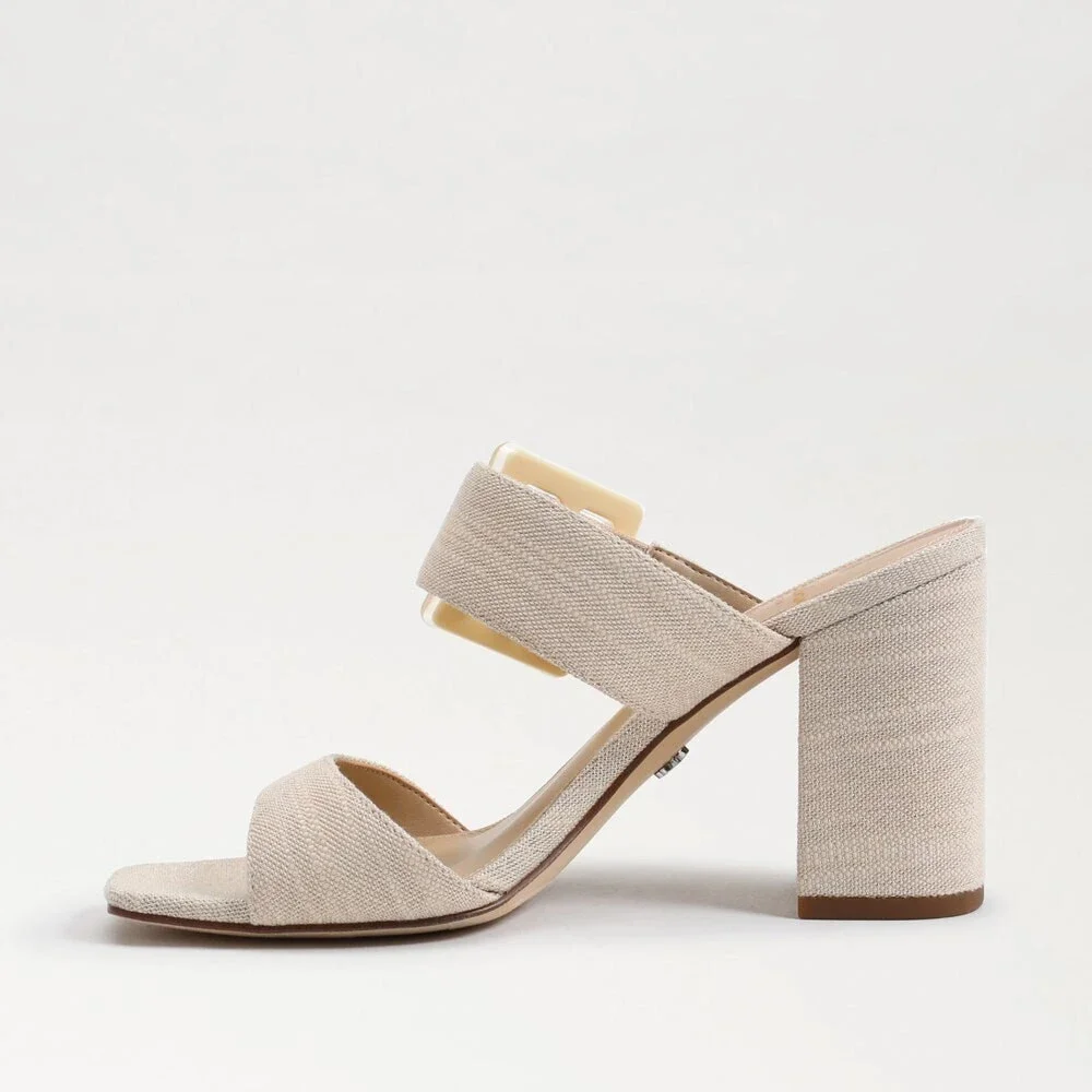 Sam Edelman Dalton Sandals Women's US 11 Beige Square Toe Block Heels JOBB526